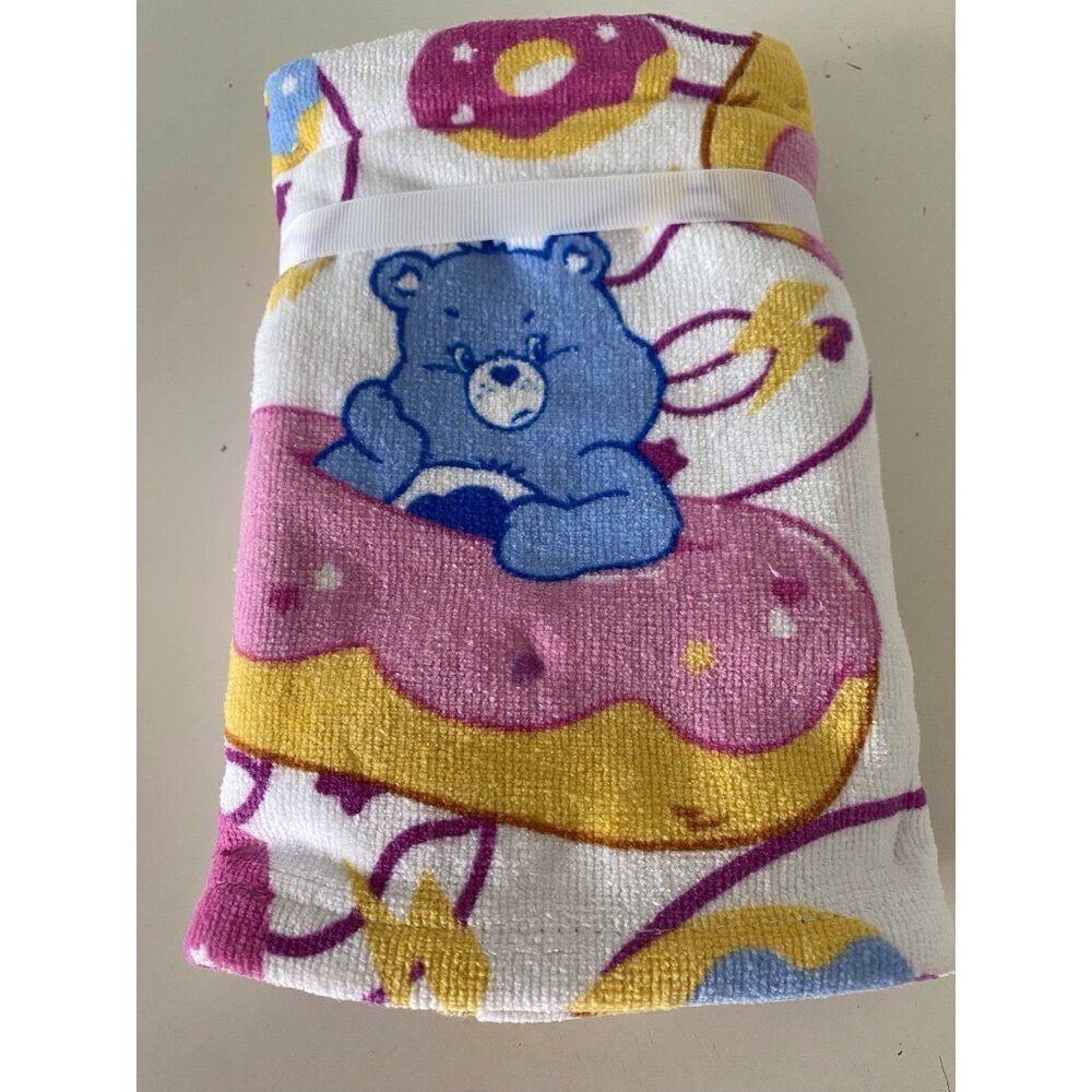 2 Pack Care Bears‎ Grumpy Bear And Donuts Bath Hand Towels 16 X 28” NEW
